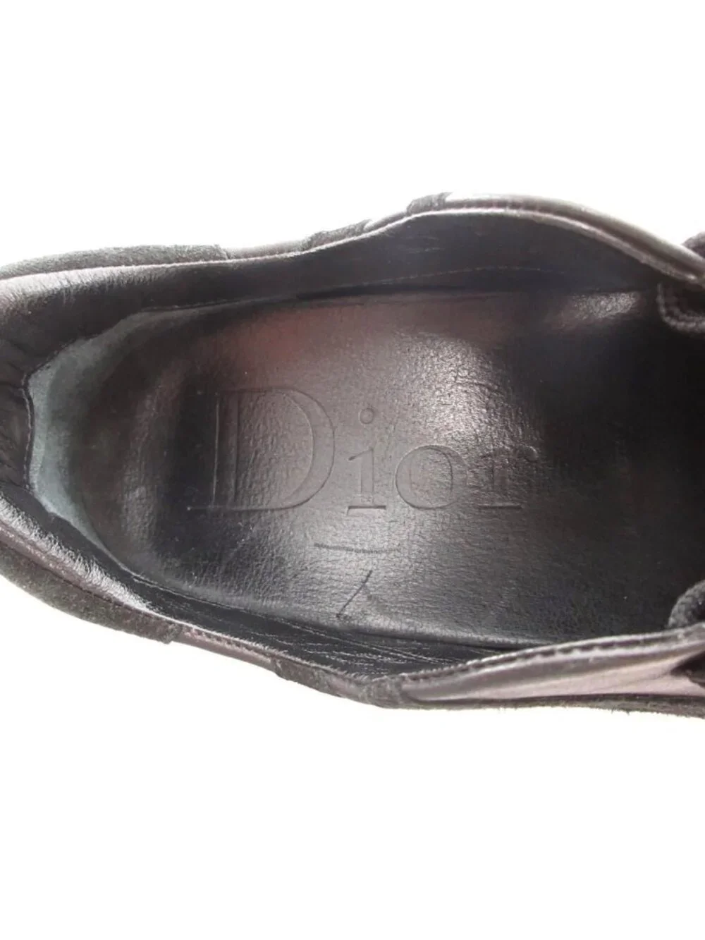 Dior Leather Sneakers Lace Up Black Suede Paneled